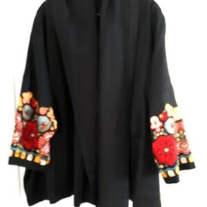 Andrea Jovine Floral Embroidered Jacket with Skirt